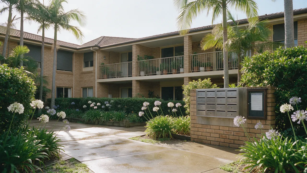 Illustration of a strata entry courtyard